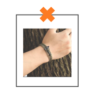 Groene knoop armband met haaiensluiting zwart